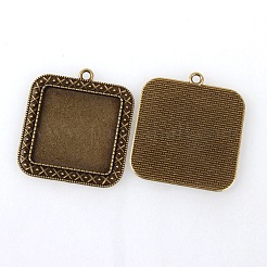 Pendenti basi di  cabochon in lega stile tibetano&nbsp;TIBEP-M018-44AB-NF