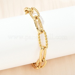 Bracelets à chaîne trombone en acier inoxydable 304 pour femmes et hommes&nbsp;BJEW-Z143-24G
