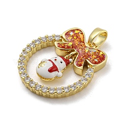 Pendentifs de noël en laiton micro pave zircone cubique&nbsp;KK-H468-01F-02G