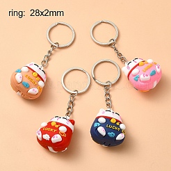 4 stücke pvc cartoon glückliche katze puppe anhänger keychain&nbsp;KEYC-YW0001-10