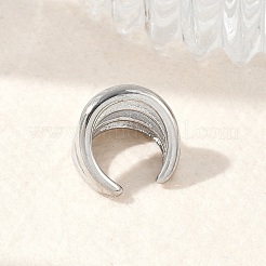 Orecchini a polsino a forma di C a due strati in acciaio inossidabile 304&nbsp;EJEW-M073-10PG-02