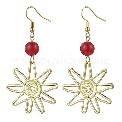 Boucles d'oreilles pendantes en alliage de jade de Malaisie&nbsp;EJEW-JE06425-02