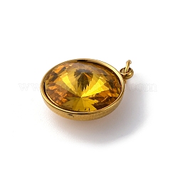 Anhänger aus facettiertem Glas aus Edelstahl 316&nbsp;STAS-K258-46G-07