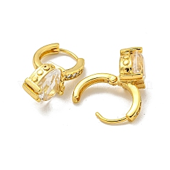 Orecchino a cerchio in zirconi cubici micro pavè di ottone&nbsp;EJEW-C088-39G