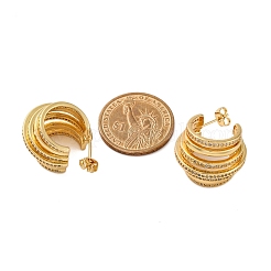 Pendientes de tuerca de circonita cúbica transparente con micro pavé de latón chapado en rack para mujer&nbsp;EJEW-C125-27G