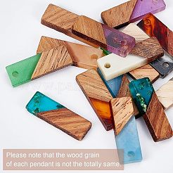 DIY 8 paire de boucles d'oreilles rectangulaires en résine et bois de noyer&nbsp;DIY-FH0001-87