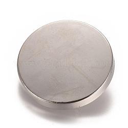 Кнопки сплава хвостовиком, 1-луночное, плоско-круглые, платина, 30x7 мм, отверстие : 2 мм