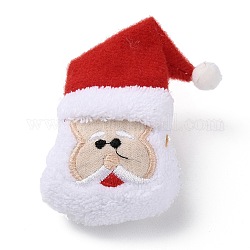 Spille in panno di lana a tema natalizio, con aghi di ferro, per i vestiti dello zaino, Babbo Natale, 82x60x23mm