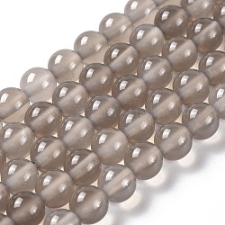 Gris agate brins de perles naturelles, ronde, Grade a, 6mm, Trou: 1mm, Environ 63 pcs/chapelet, 15.7 pouce
