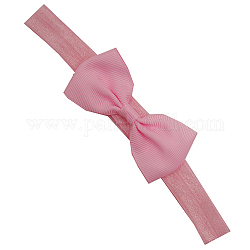Эластичные детские повязки для девочек, аксессуары для волос, С грохотом grosgrain, розовые, 13.4 дюйм ~ 14.2 дюйма (340~360 мм)