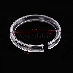 Anneaux d'affichage de bracelet unique en plastique transparent, 50 pièce, clair, 0.7x5.5 cm