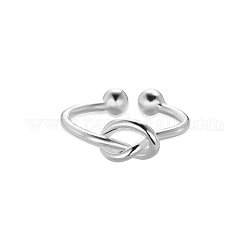 Shegrace Adjuestable простые элегантные кольца-манжеты из стерлингового серебра 925, открытые кольца, с любовью узел, серебряные, 16 мм