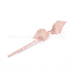 Железные шпильки Bobby Pin, с латунной фурнитурой , лист, долговечный, розовое золото , 72x4.5 мм, лист: 42x14 мм