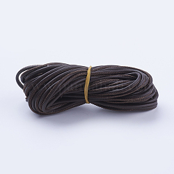 Cordons en cuir PU, pour la fabrication de bijoux, ronde, brun coco, 3mm, environ 10 mètres / bundle (9.144 m / bundle)