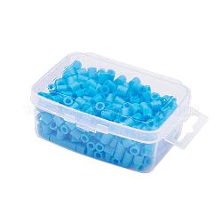 1 boîte de 5mm perles hama PE bricolage recharges de perles à repasser pour enfants, Tube, Dodger bleu, 5x5mm, Trou: 3mm, environ 500 pcs / boîte