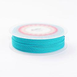 Плетеные нити нейлона, окрашенные, завязывая шнур, для китайского вязания, ремесла и изготовление ювелирных изделий, глубокое синее небо, 1.5 мм, около 13.12 ярда (12 м) / рулон