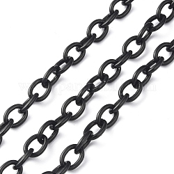 Овальные кабельные цепи из оксидированного алюминия, несварные, электрофорез черный, ссылка: 11~12x8~9x2 mm, о 30 ярдов / крен