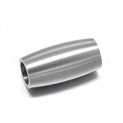 Columna 304 cierres magnéticos de acero inoxidable con extremos para pegar, mate, color acero inoxidable, 14x8mm, agujero: 5 mm