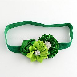 Эластичные детские повязки, со случайным цветным эластичным шнуром, аксессуары для волос для маленьких девочек, зелёные, 112 мм