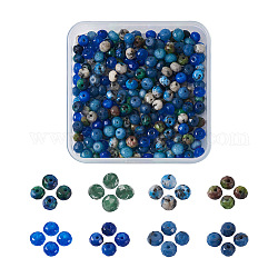 Craftdady 240 Stück 8 Farben gefärbte natürliche Sesam-Jaspis/Kiwi-Jaspis-Unterlegscheibe-Perlen, facettiert, Mischfarbe, 6x4 mm, Bohrung: 1 mm, 30 Stk. je Farbe