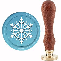 Timbro sigillo di cera in ottone con manico with, per scrapbooking diy, fiocco di neve modello, 3.5x1.18 pollice (8.9x3 cm)