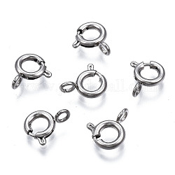 304 fermaglio per anello elastico in acciaio inossidabile, anello, colore acciaio inossidabile, 9.5x7.5x1.5mm, Foro: 1.6 mm