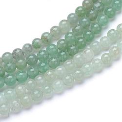 Fili di perle avventurina verde naturale, tondo, 6mm, Foro: 1 mm, circa 70pcs/filo, 15.7 pollice