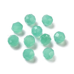 Glass Imitation Austrian Crystal Beads, Faceted, Round, Medium Aquamarine, 8mm, Hole: 1mm