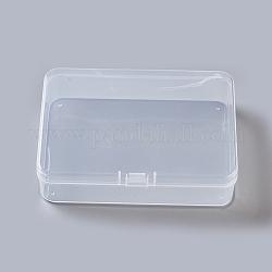 Contenedores de abalorios de plástico, Rectángulo, Claro, 7.5x5.2x2 cm