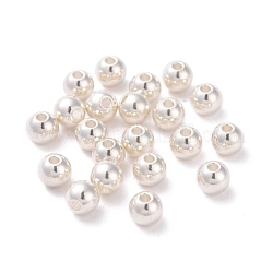 Perles en 201 acier inoxydable, ronde, couleur d'argent, 6mm, Trou: 1.6mm