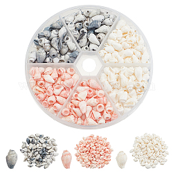 PH PandaHall 405pcs 3 Styles Natural Conch Shell Beads, 0.2~0.5 Inch Small Seashells Drilled Conch Seashells with 1~4mm Hole for DIY Jewelry Craft Home Party Wedding Decor Fish Tank Vase Filler