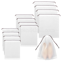 Olycraft 12Pcs 3 Styles Rectangle EVA Waterproof Drawstring Bags, Frosted Gift Storage Pouches with Polyester Cord, WhiteSmoke, 39.5~45x30~55x0.01~0.02cm, 4pcs/style