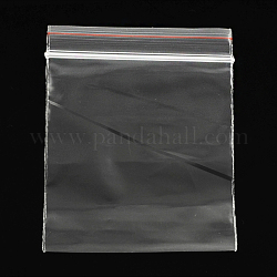Sacchetti con chiusura a zip in plastica, sacchetti per imballaggio risigillabili, guarnizione superiore, sacchetto autosigillante, rettangolo, chiaro, 10x7cm, spessore unilaterale: 2 mil (0.05 mm)