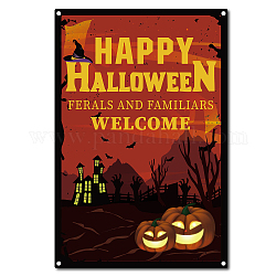 Cartel de chapa de metal vintage, decoración de pared para bares, restaurantes, cafés pubs, patrón temático de halloween, 30x20 cm