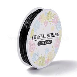 Elastic Crystal Thread, Jewelry Beading Cords, For Stretch Bracelet Making, Black, 1.0mm, about 6.01 yards(5.5m)/roll