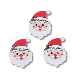 Акриловые кабошоны с принтом в рождественском стиле, Дед Мороз, 36x27x2 мм