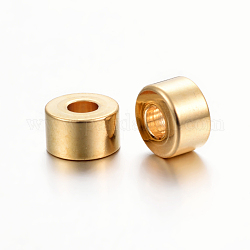 304 Edelstahl-Abstandhalter-Perlen, Flachrund, golden, 6x4 mm, Bohrung: 2.5 mm