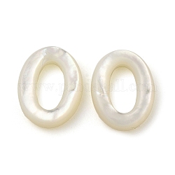 Anello di collegamento con conchiglia bianca naturale, ovale, fumo bianco, 20x15.5x4mm, diametro interno: 12x6.5mm