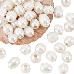 Nbeads grado b perlas de perlas de agua dulce cultivadas naturales, agradable para hacer pendientes del día de la madre, arroz, blanco, 8~9x8~12mm, agujero: 2.5 mm, 60 unidades / caja