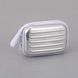 Weißblech-Reißverschlusstasche, tragbare Geldbörse, für Visitenkarte, Zugstangenkastenform, Silber, 70x100 mm