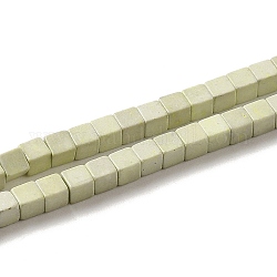 Filo di perline di agata naturale, cubo, tinti e riscaldato, cachi chiaro, 2~2.5x2.5~3.5x2.5~3mm, Foro: 0.4 mm, circa 157~165pcs/filo, 14.96~15.75'' (38~40 cm)