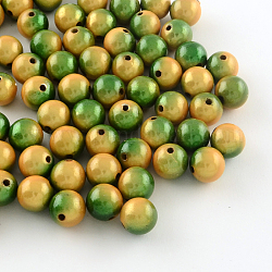Spray Painted Acrylic Beads, Miracle Beads, Round, Bead in Bead, Goldenrod, 18mm, Hole: 1.5~2mm, about 174pcs/500g