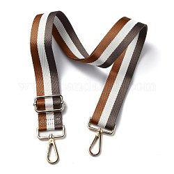 Sangle de chaîne de sac en nylon réglable, avec fermoirs pivotants en fer doré clair, pour les accessoires de remplacement de sac, colorées, rayure, 82~147x3.9 cm