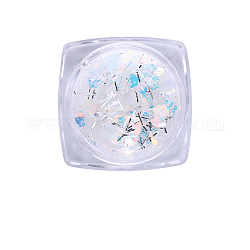 Лазерные блестящие аксессуары для украшения ногтей, с блеском пудры и блестками, diy sparkly paillette советы ногтей, бледные бирюзовая, 0.1~3.5x0.1~3.5 мм, 1 г / коробка