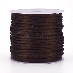 Filo di nylon, cordoncino in raso, per la fabbricazione di gioielli di perline, annodatura cinese, caffè, 1mm, circa 32.8 iarde (30 m)/rotolo