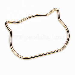 Manici per borse in lega, testa di gatto, accessori per la sostituzione della borsa, oro, 7.3x10.5x0.5cm