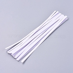 Kabelbinder aus Kraftpapier, mit Eisenkern, Brot Süßigkeiten Tasche Krawatten, weiß, 154x4x0.5 mm, ca. 1000 Stk. / Bündel