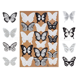 Adesivi murali in pvc chgcraft, con adesivi in colla, per la decorazione domestica della camera da letto del salone, 3 d farfalla, colorato, farfalla: 3.7~6.7x5~7.5 cm, 18 pc / set