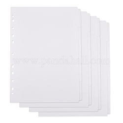 Pagine divisorie per raccoglitore A4, pagina indice, rettangolo, bianco, 298x220x0.3mm, Foro: 6 mm e 10x6.5 mm, 5 pc / set