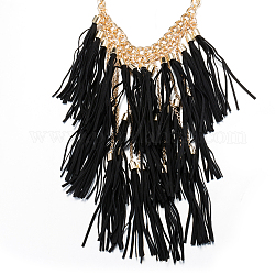 Ожерелья ожерелья из цинкового сплава ожерелья, с кисточкой подвесками, чёрные, золотые, 15.7 дюйм (40 см)